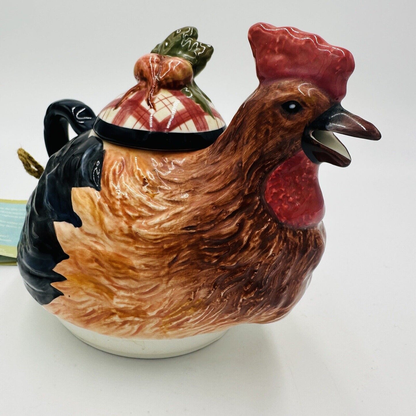 Tracy Porter Stoneware Rooster & Carrots Tea Pot 5in Stonehouse Farm Collectio