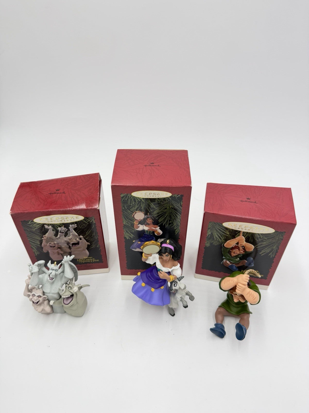 Hallmark Disney The Hunchback Of Notre Dame Christmas Ornaments 3 Pc Set Vtg