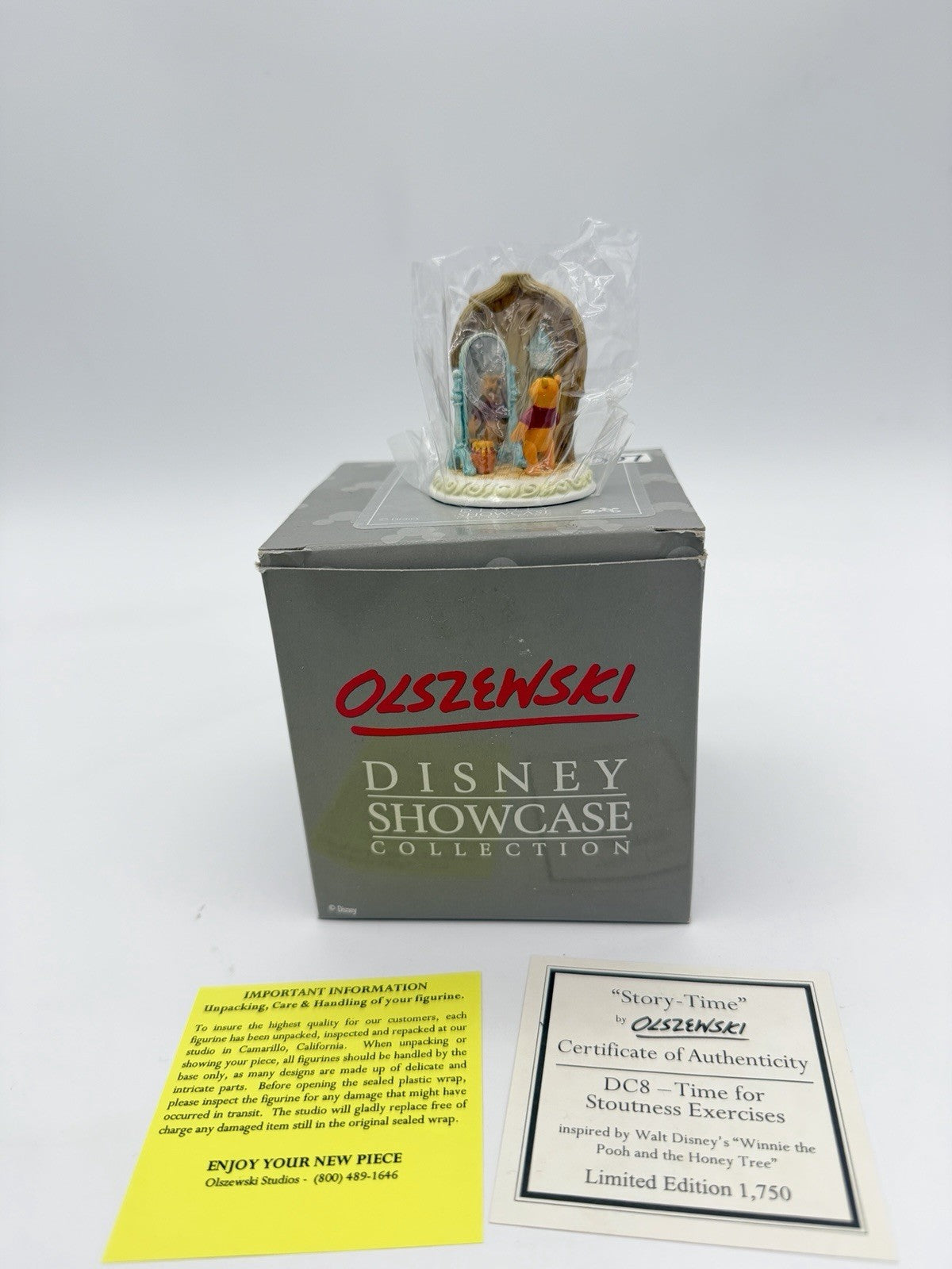 Disney Winnie Pooh Time For Stoutness Excercises Olszewski Signed Sealed Figurin