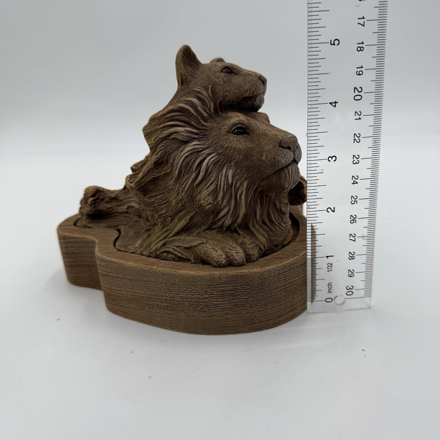 RICK CAIN Pride Limited Edition 630/2000 Sculpture Signed Trinket Box Lions