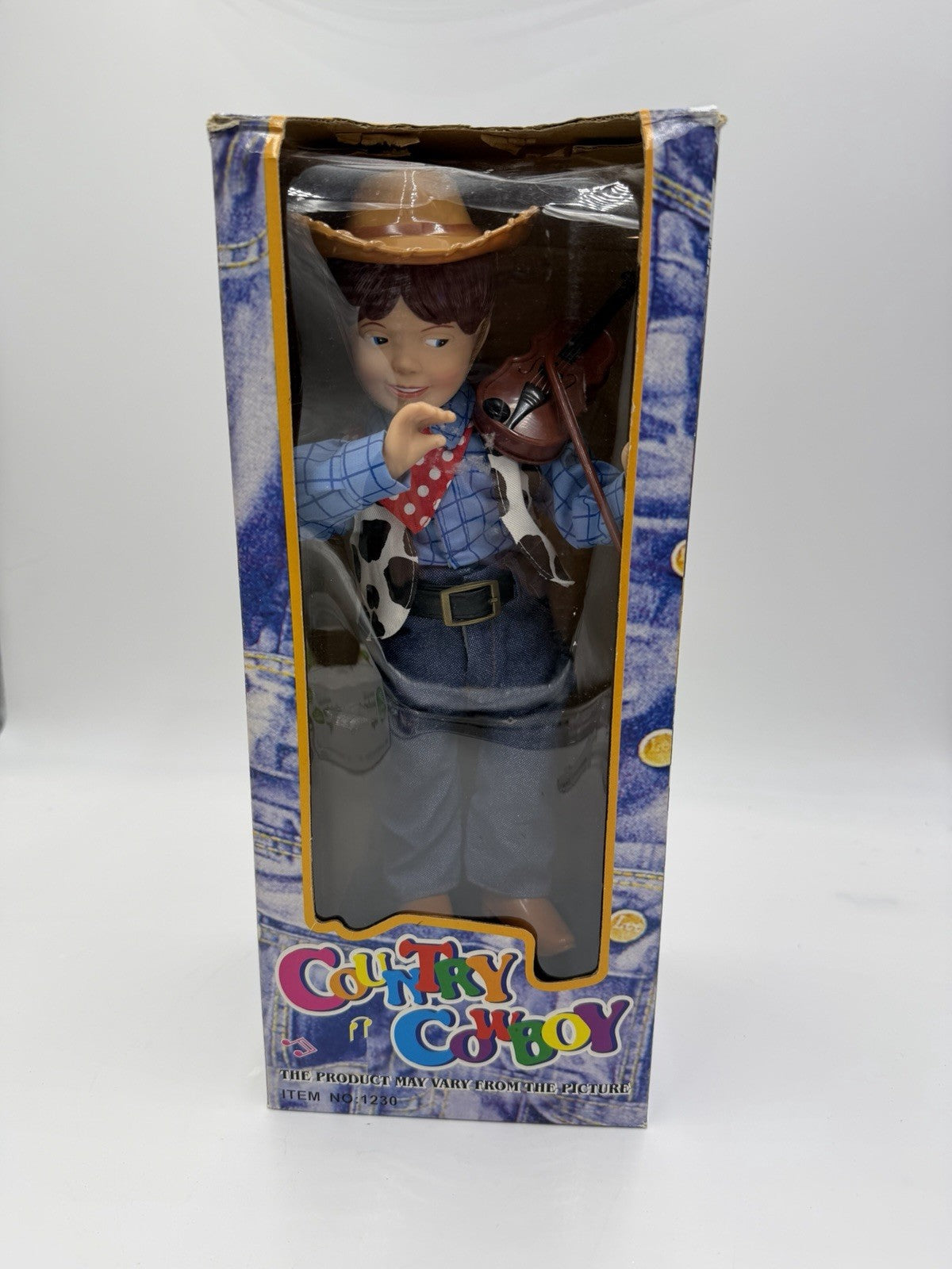 2003 Feng DYI Country Cowboy Violin Musical Doll Animated Performer 13” Rare
