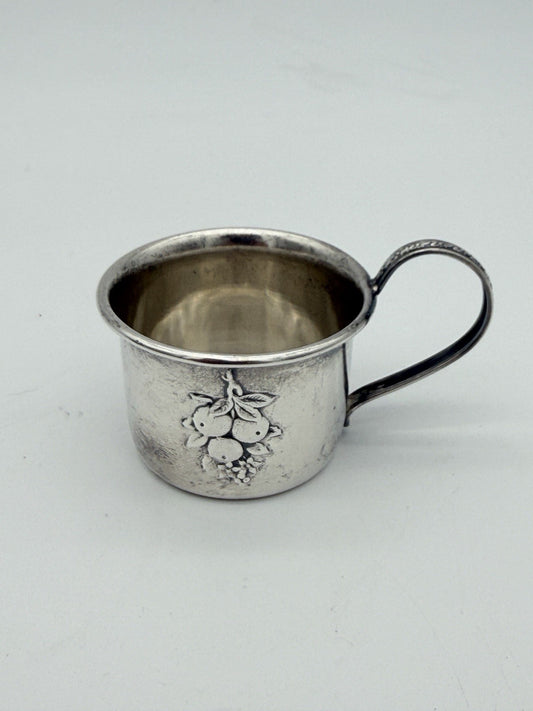 Antique Sterling Silver Webster Baby Cup Repousse Fruit Pattern 16.44 No Mono