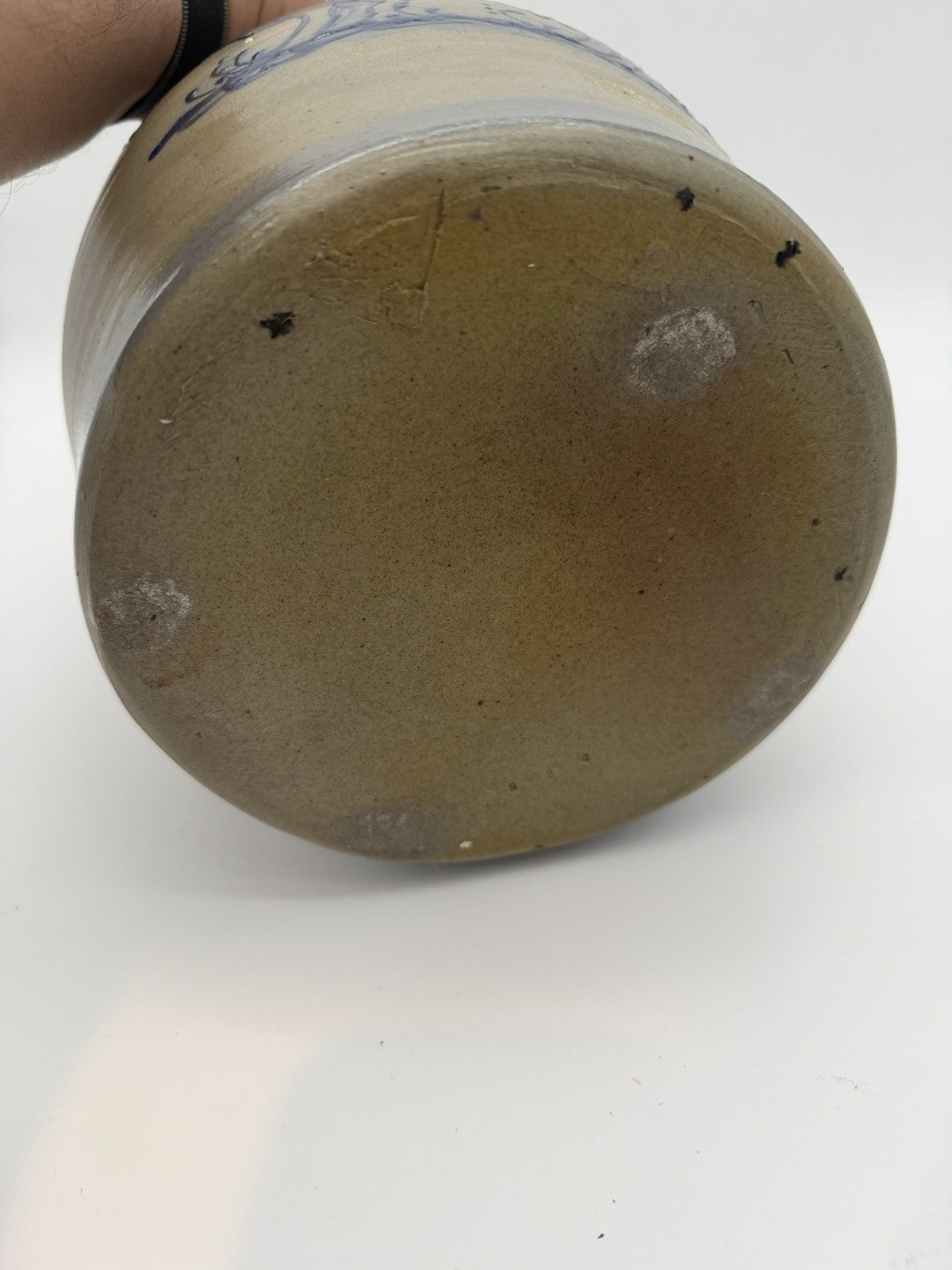 Rowe Pottery Works Lidded Canister Cow Salt Glaze Stoneware 10.75” Gallon 1990
