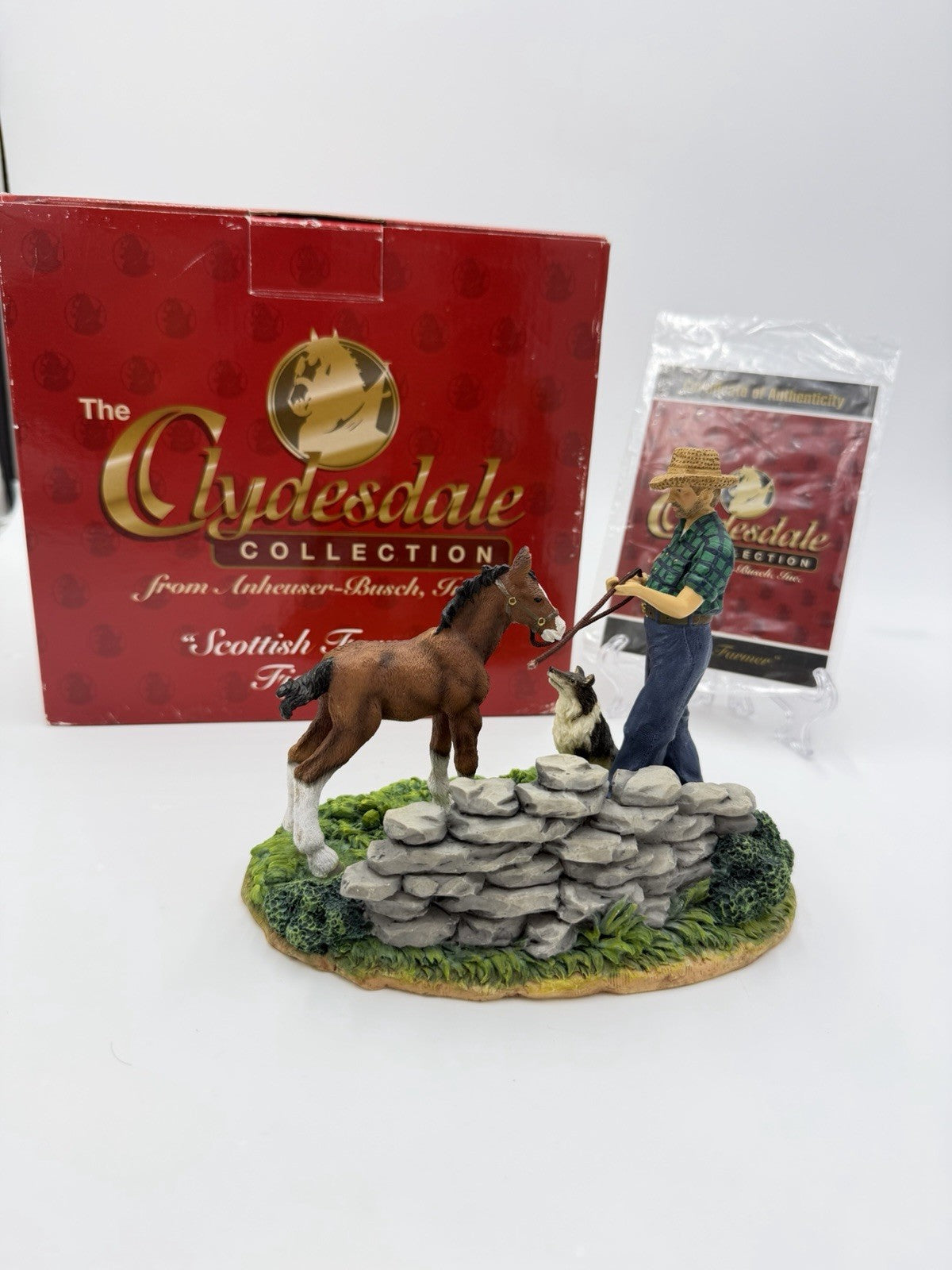 Anheuser Busch Scottish Farmer 1999 Clydesdale Collection Foal Horse Figurine