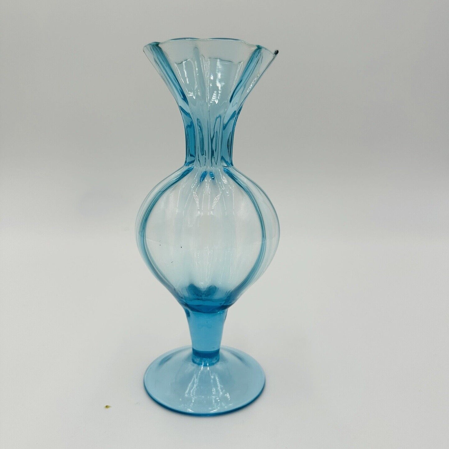 Bud Vase Napoleone Martinuzzi in the Manner of Blown Glass Blue Aqua Decor