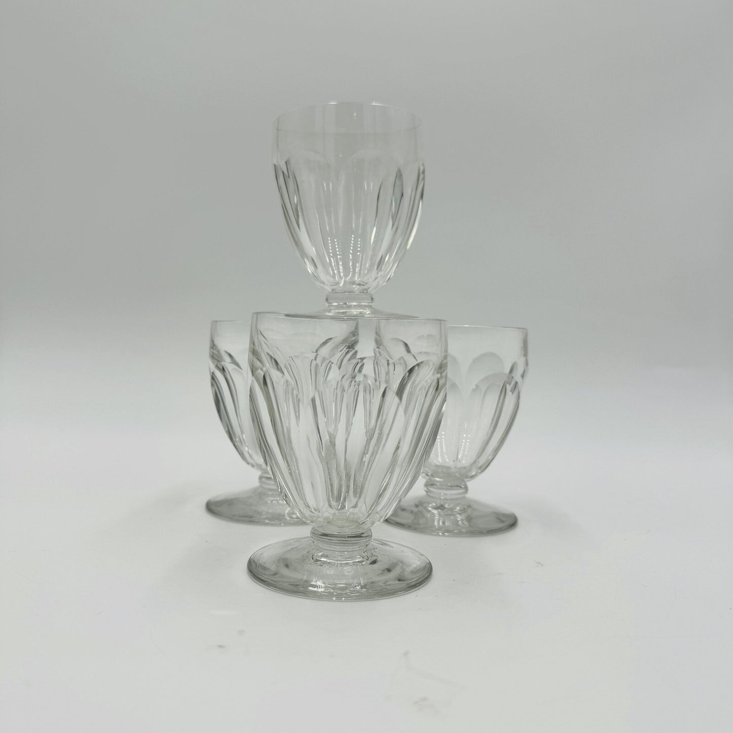 BACCARAT France Crystal Tallyrand White Wine 3 3/8” Set 4 Pieces Cordial Glasses