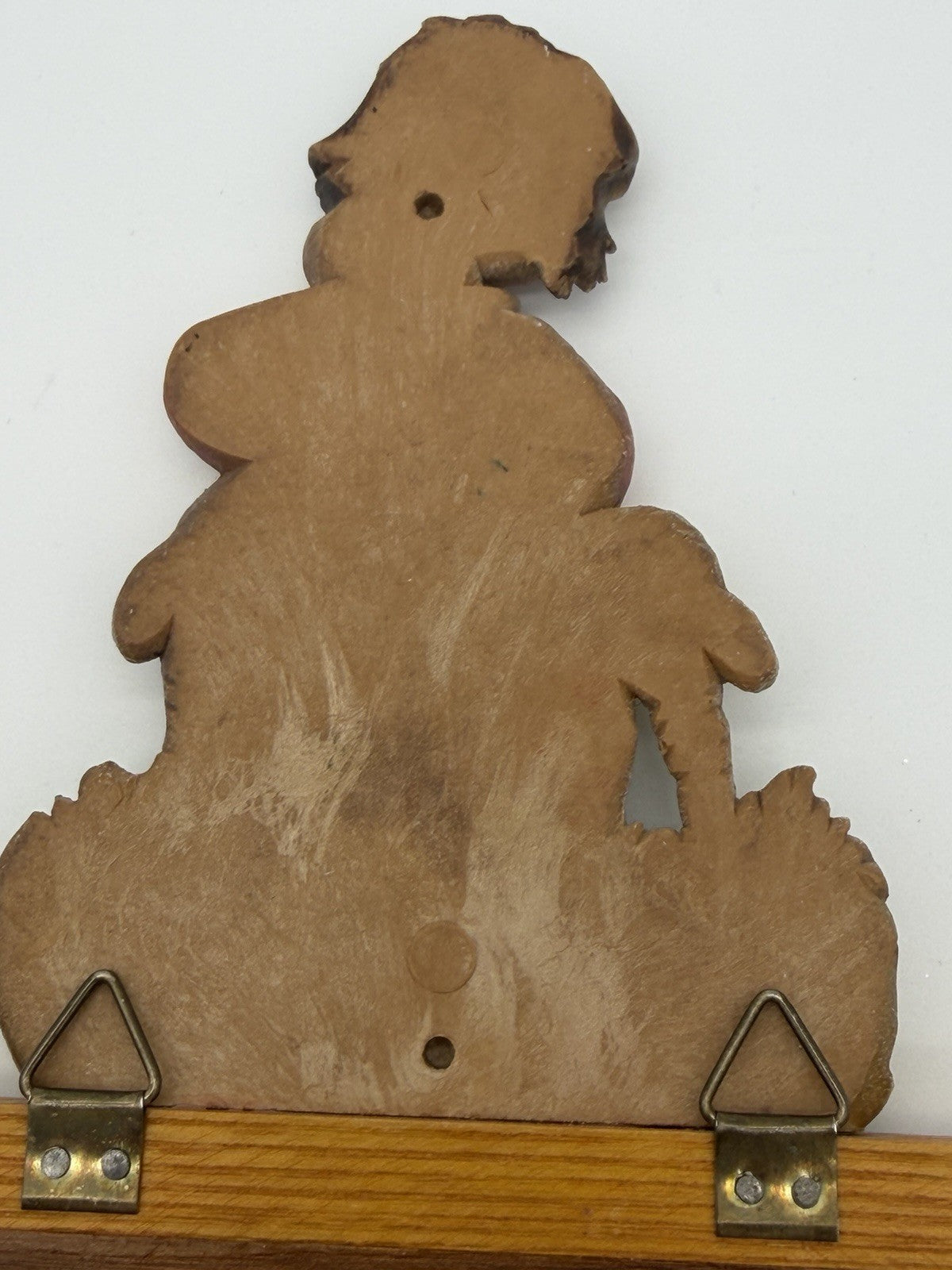 ANRI Ferrandiz Italy wood carving nursery wall decor child w/ lambs abacus