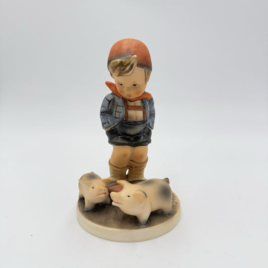 Hummel Goebel Farm Boy with Pigs #66 Germany 5.25" Porcelain Figurine
