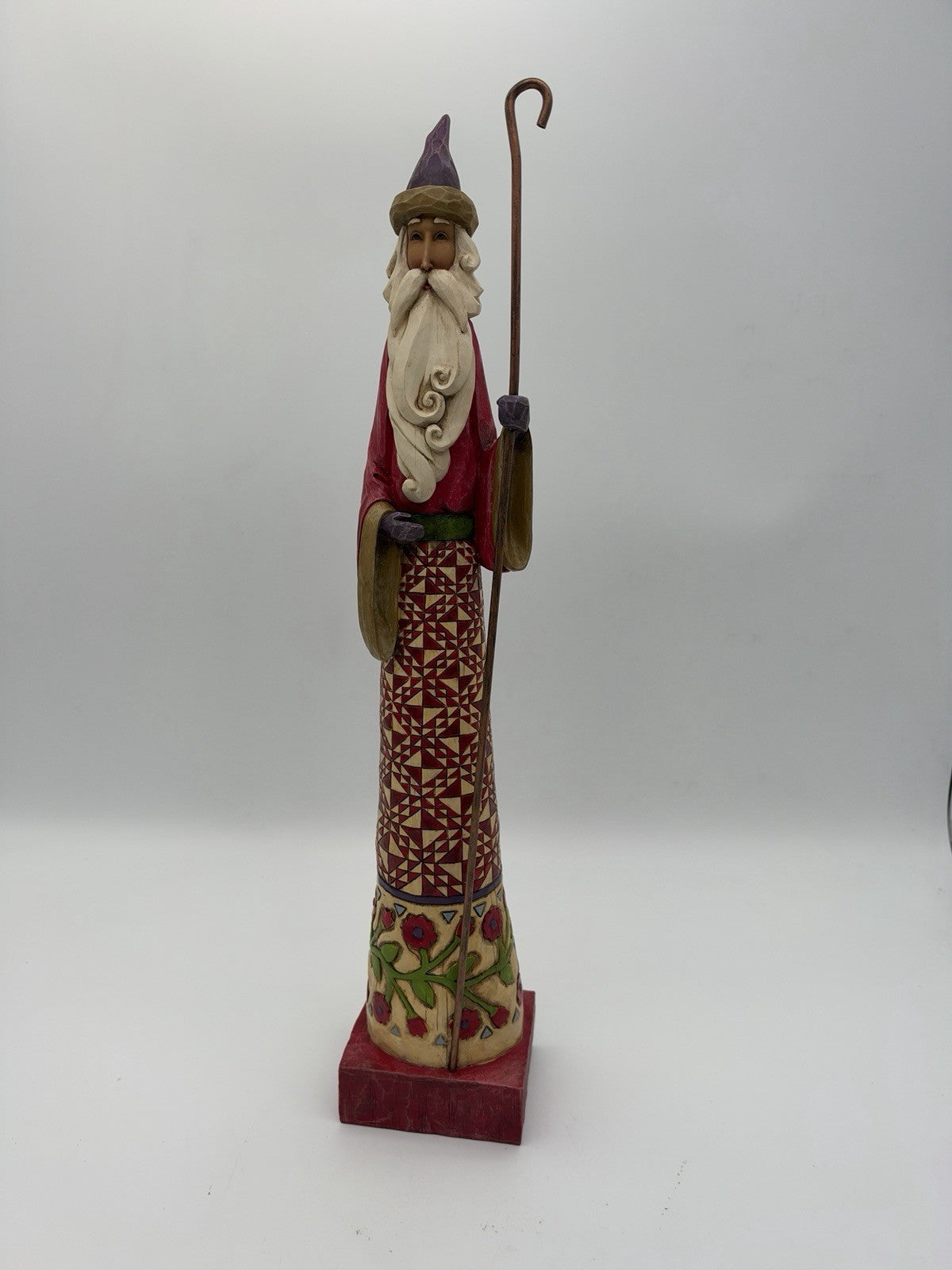Jim Shore Heartwood Creek Gathering Joy 18”H Pencil Santa Cane 2004 Figurine