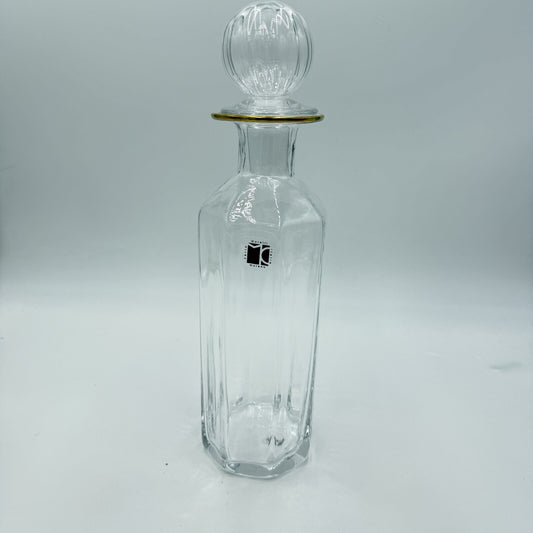 Carlo Moretti Murano Vetri #100 Decanter Stopper Rare Italy Gold Rim Art Glass