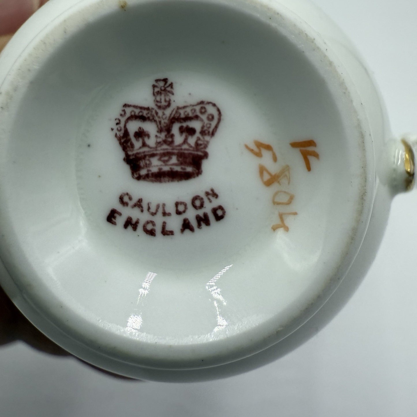 Cauldon England 1862-1904 Gold Westhead & Moore Tea Cup & Saucer #5804 Porcelai