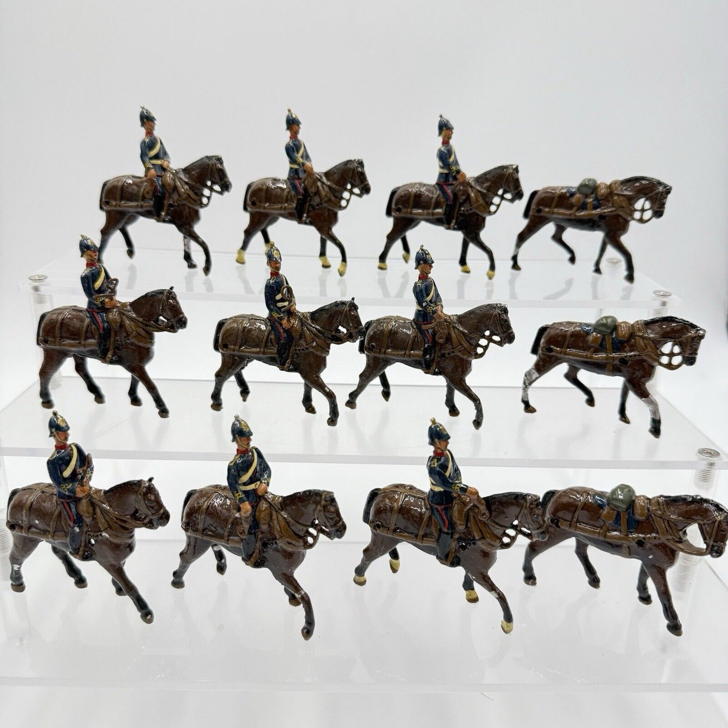 Rare Britains Toys Soldiers Painted Horses & Riders England Lot Of 12 PCs