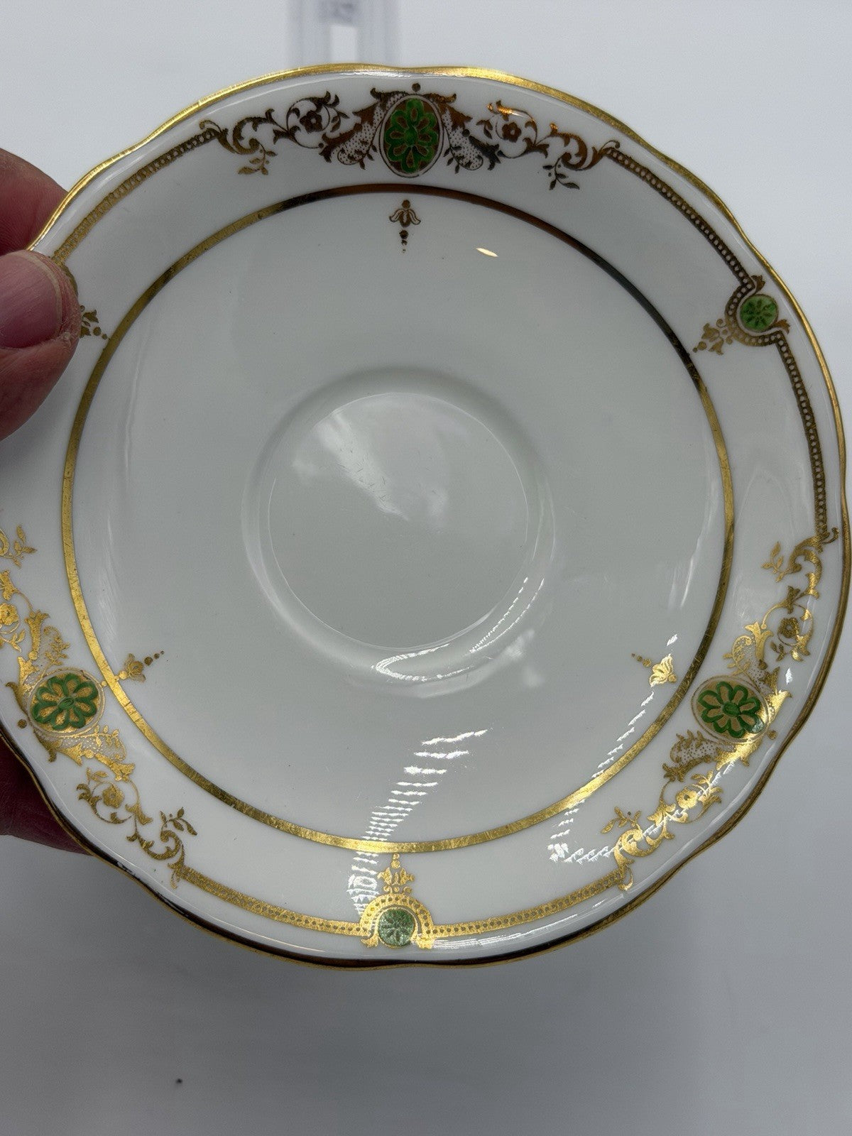 Rare Vintage Aynsley Porcelain England Tea Cup & Saucer Painted Gold Gilt Set