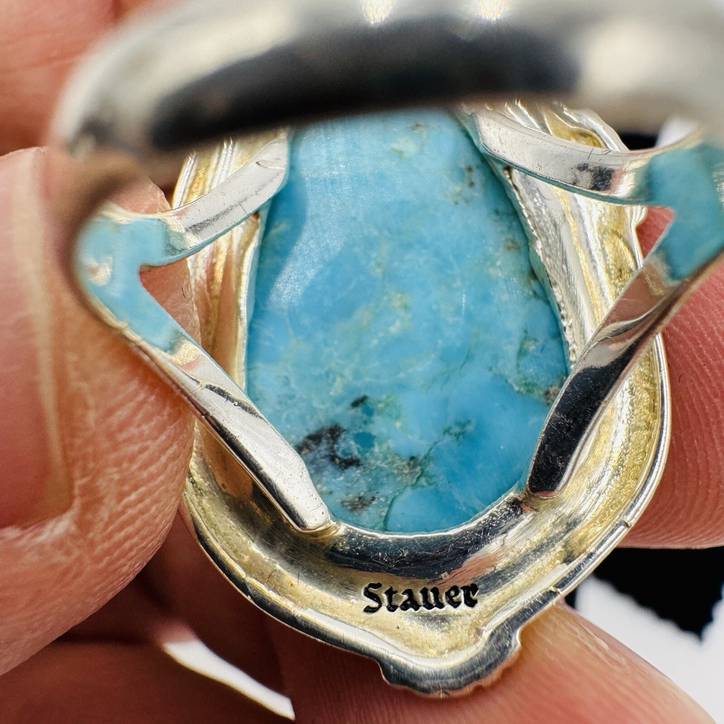 Stauer Sedona Turquoise Sterling Silver Women Ring Size 7 Arizona