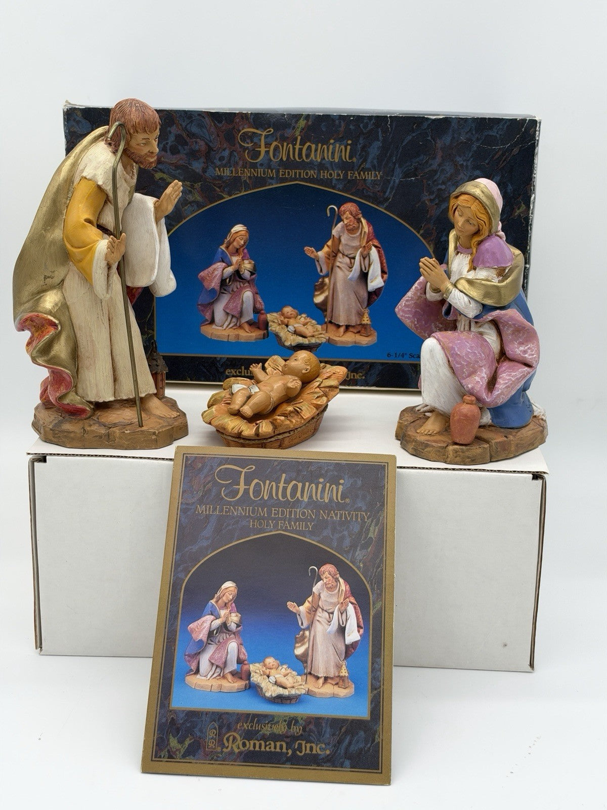 Rare Fontanini millenium edition holy family scale 6-1/4” Nativity 4 PCs Figures