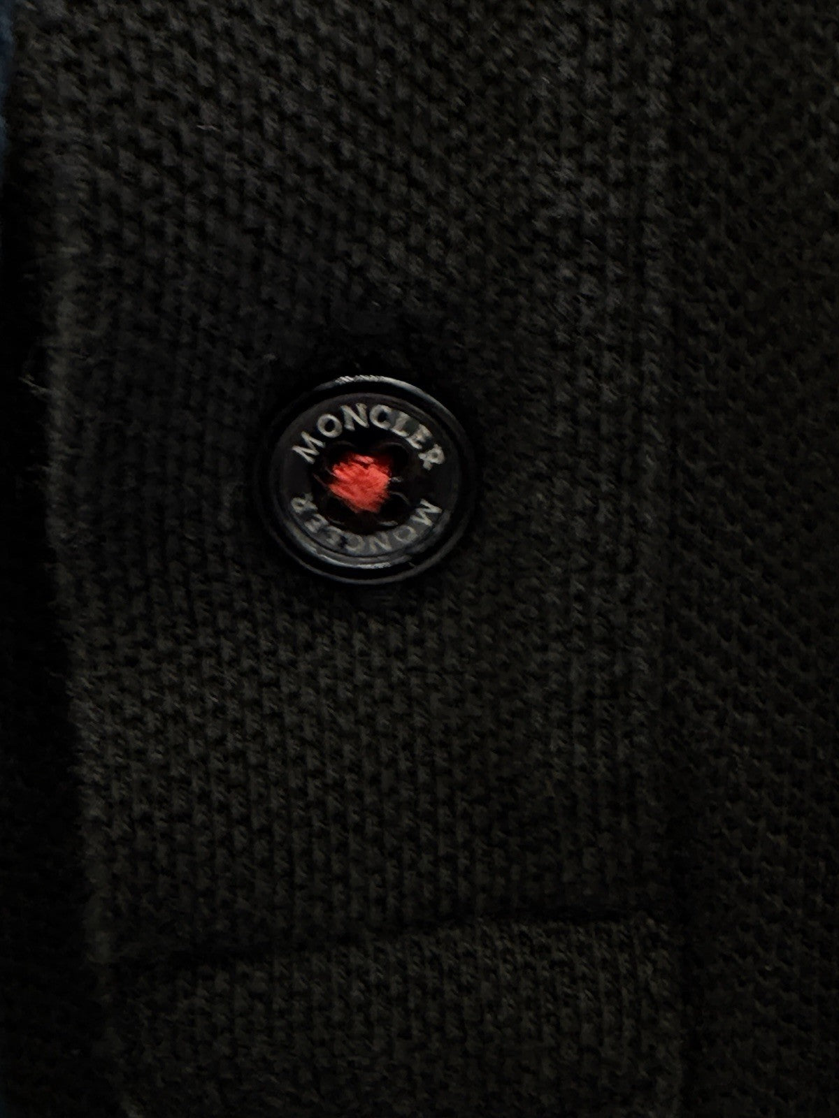 Moncler Men Black Slim Fit Polo Shirt Sz  L Fits M Cotton