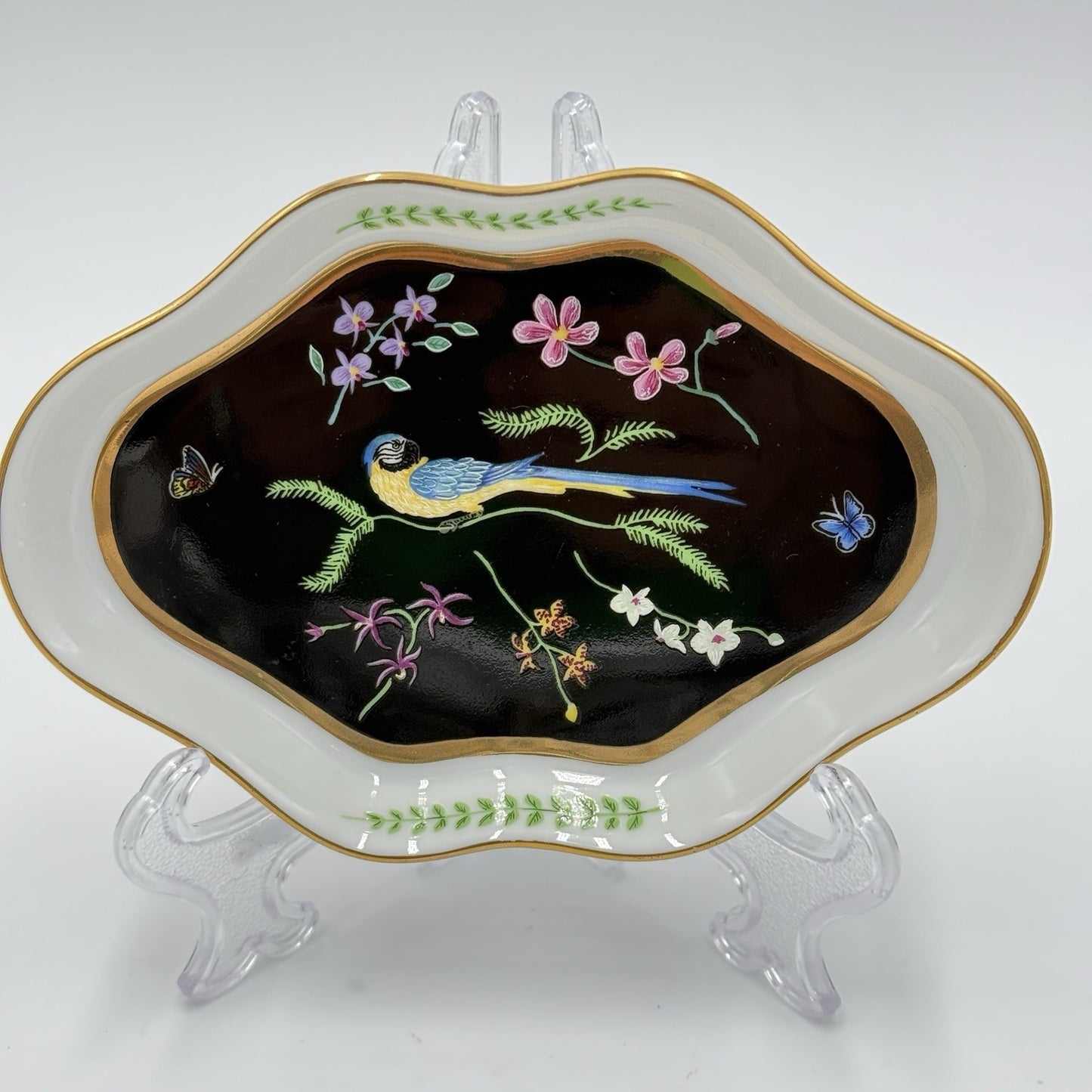 Lynn Chase Design Jaguar Jungle Porcelain Jewelry Tray Hand Painted