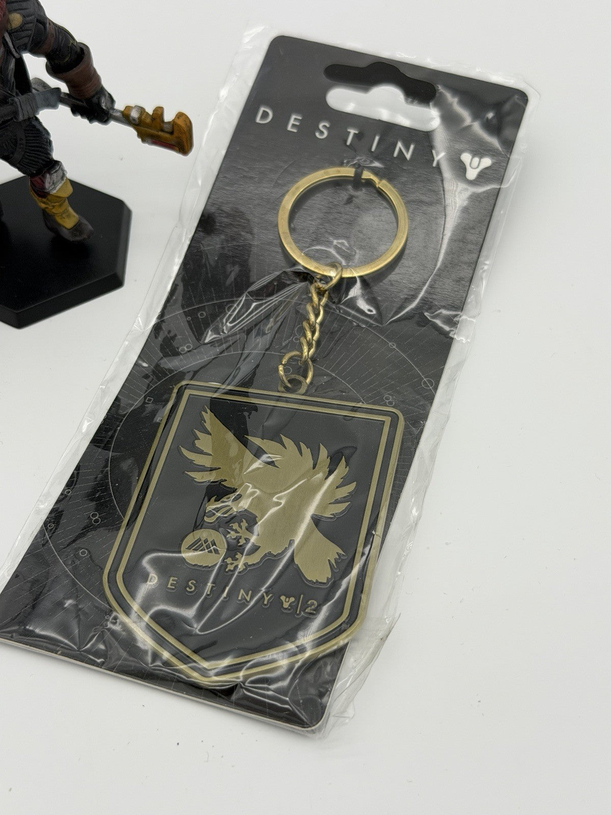 Bungie Destiny 2 Cayde-6 figure & metal class crest keychain Video Game Series