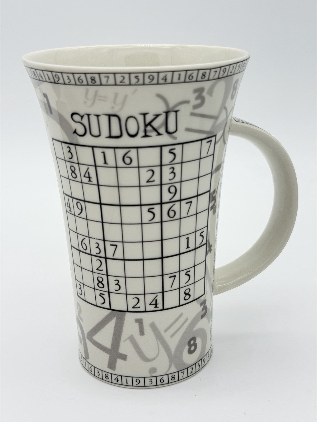 Dunoon Porcelain England Tall Mug The Origins of Sudoku Coffee Mug Vintage