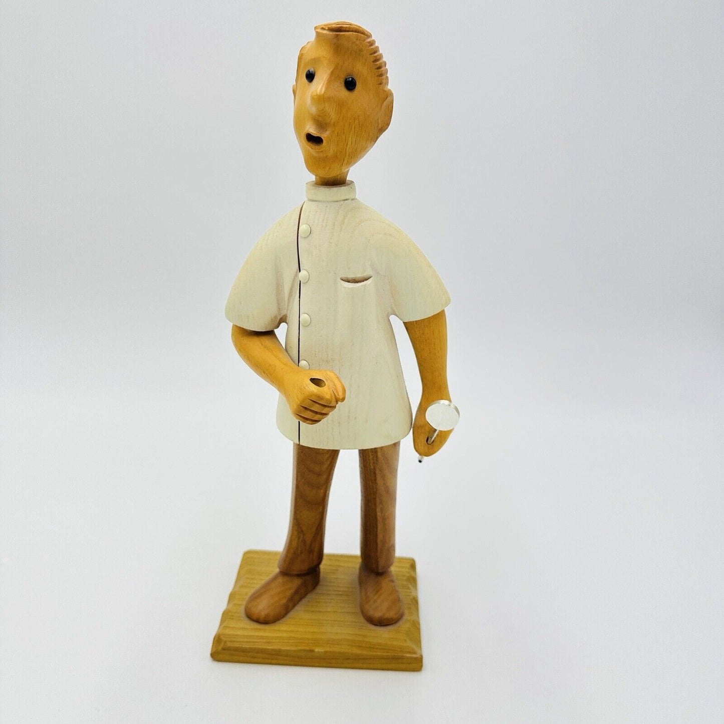 Euromanos Italia Dentist Figurine Italian Hand-Carved Wooden Medical Home Decor