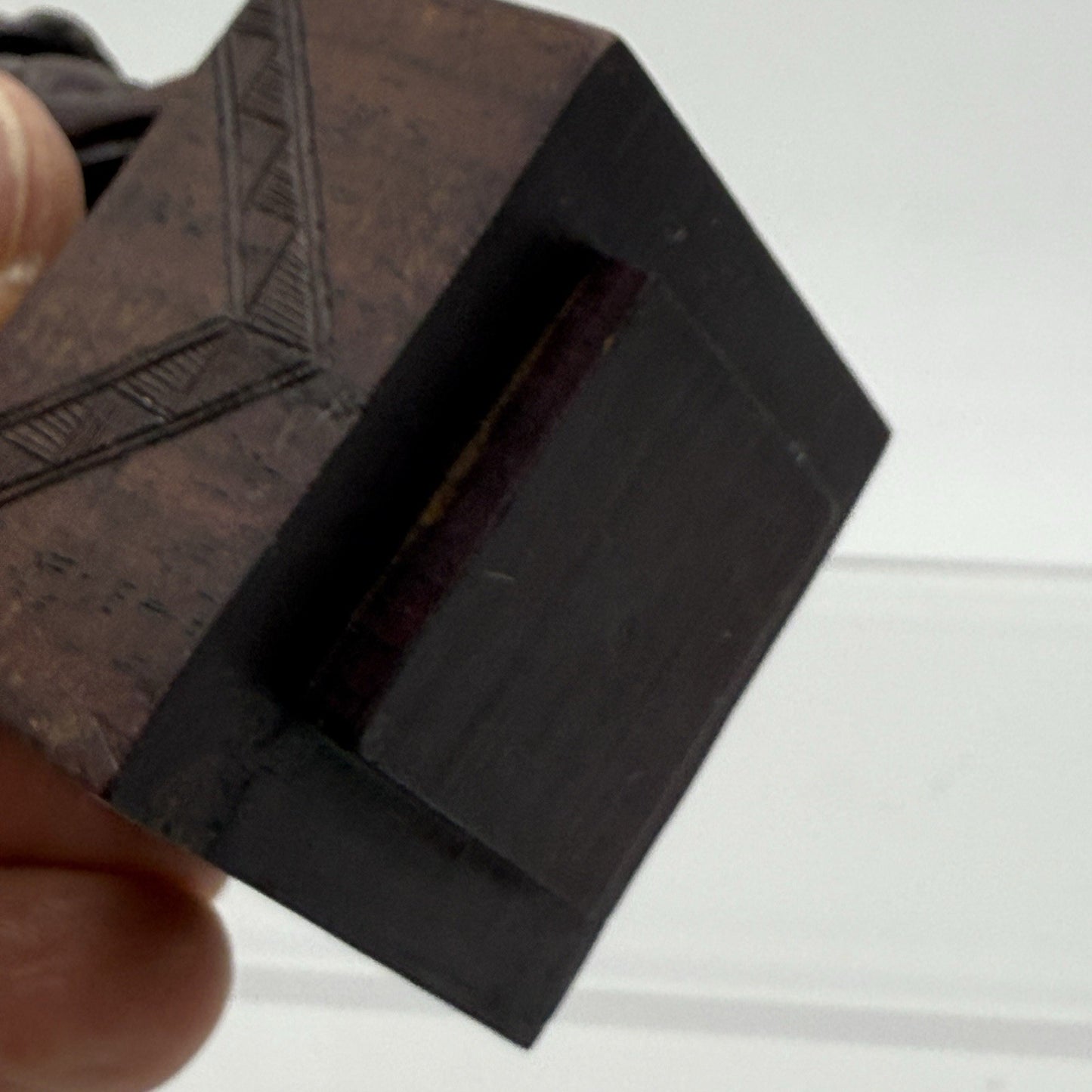 Foo Lion Chinese Hand Carved Wooden Figurine Solid 3.5in Vintage