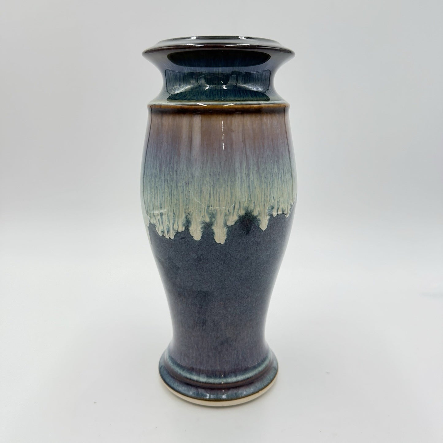Vintage Bill Campbell Studio Art Pottery Crystalline Drip Glazed 9.5” Urn Vase