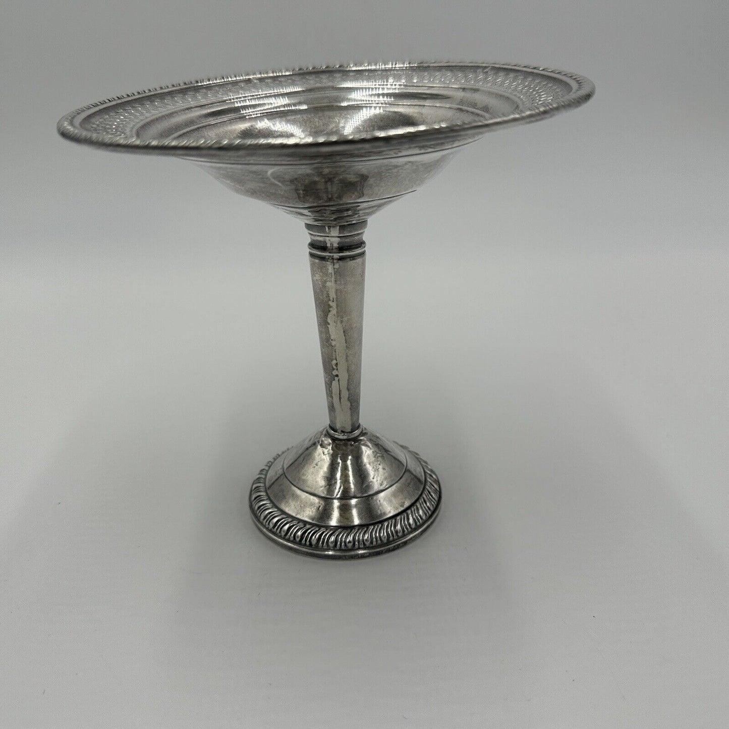 Candy Dish Footed Crown Weighted Sterling Pedestal Silver Antique