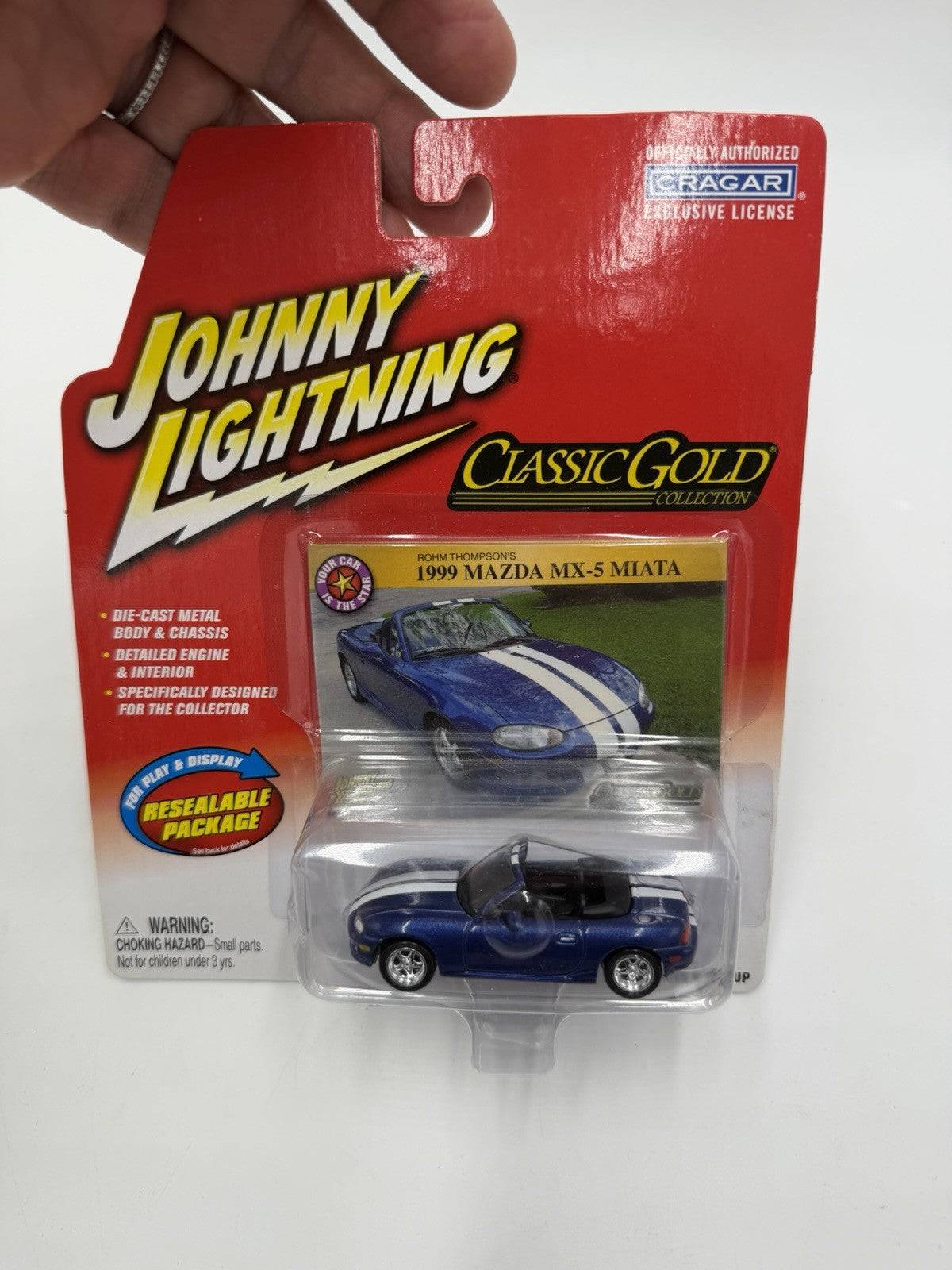 Johnny Lightning Classic Gold Rohm Thompson's 1999 Mazda MX-5 Miata Sealed