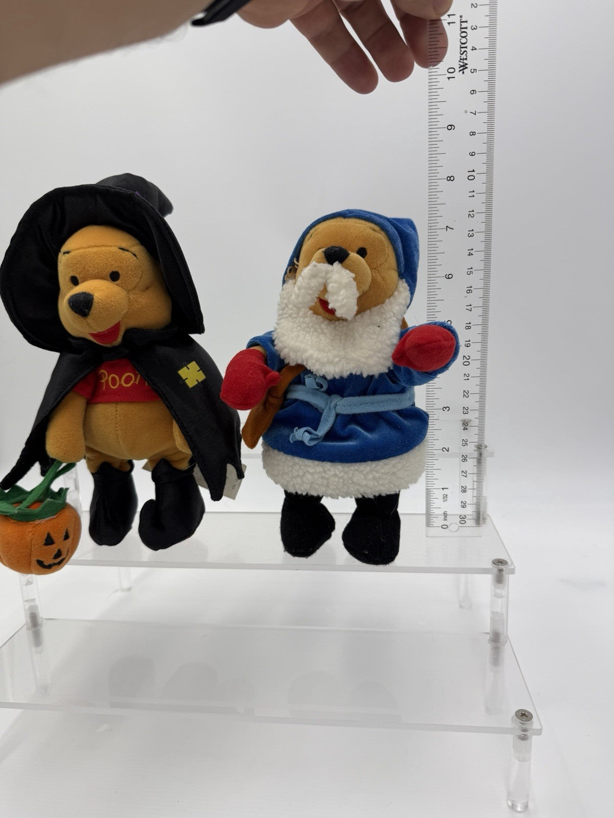 Disney Store Vintage Winnie The Pooh Halloween Christmas Plush Figurines 8”