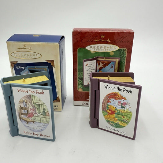 Hallmark Cards Winnie The Pooh Book Series Ornaments 2000 & 2005