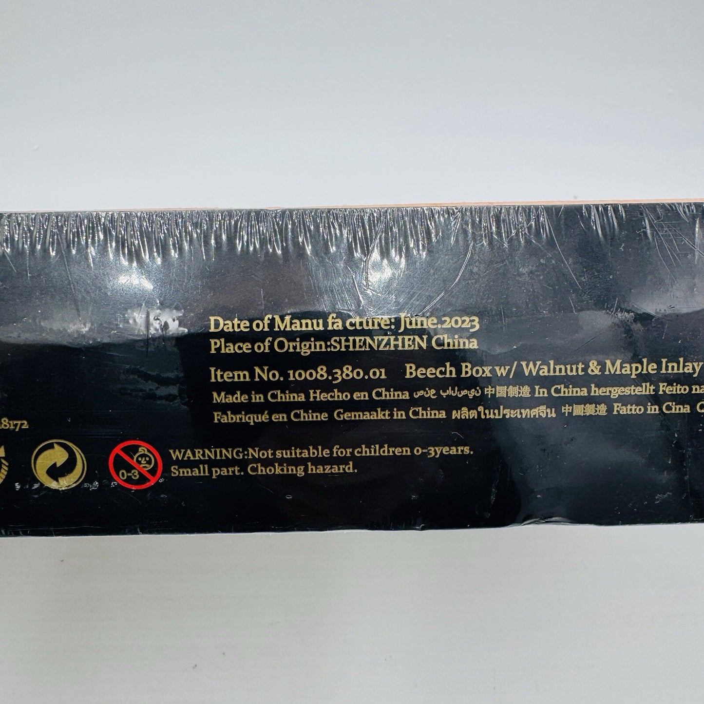 Alex & Abel Classy Chess Checkers Board Set Wood Veneer Inlay 15" Sealed New