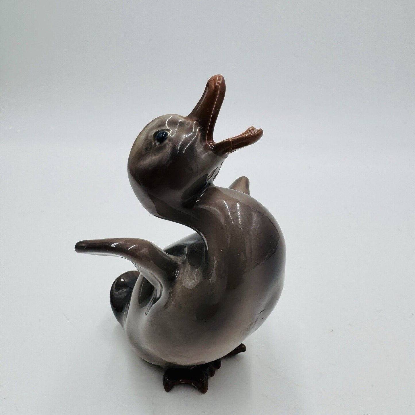 Dahl Jensen Copenhagen Denmark Porcelain Duckling #1032 c1960 Repaired Figurine