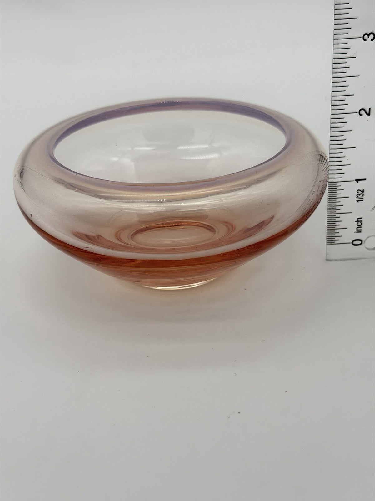 Fostoria Art Glass Seascape Coral Sand Pink Opalescent Cupped Bowl Votive
