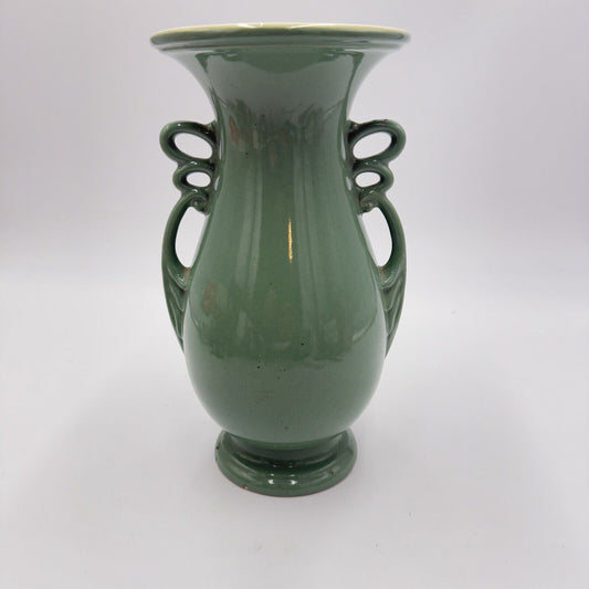 Abingdon USA Pottery 1930's Celadon Green Double Handled Vase #535 Large Rare