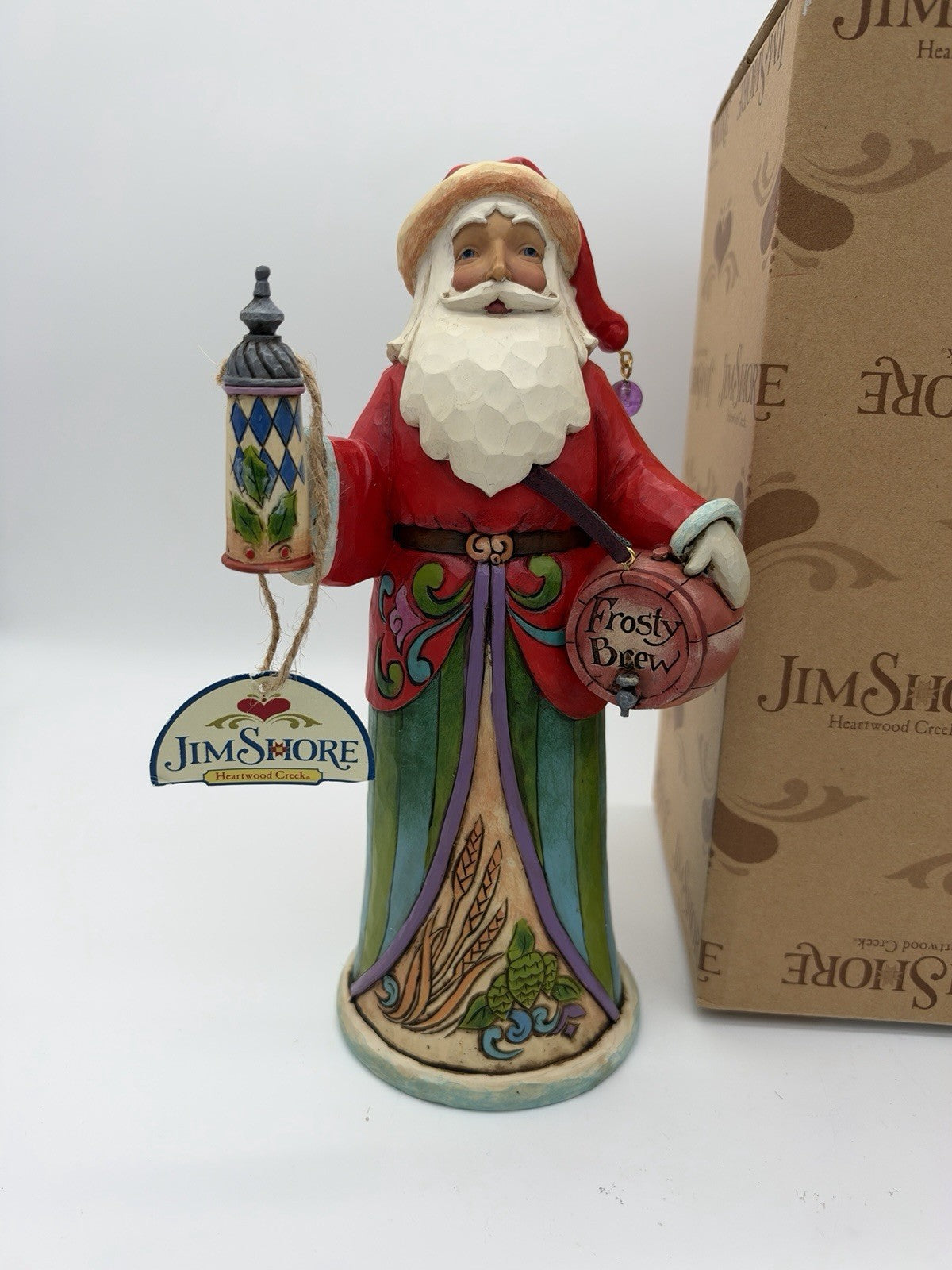 Rare Jim Shore Heartwood Creek Christmas Spirits Santa A toast to good tidings