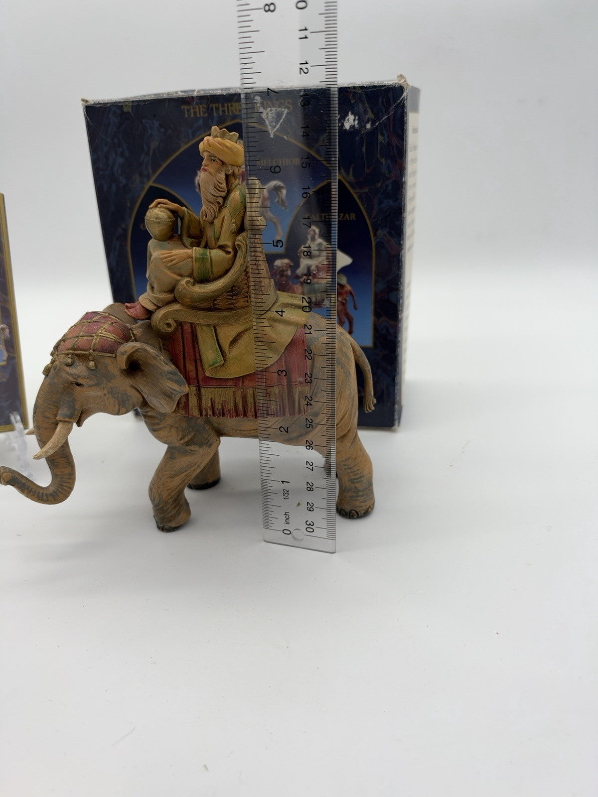 Fontanini Italy Three Kings on Animals Gaspar On Elephant Figurine 6.5”H Signed