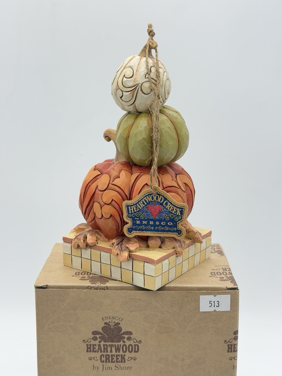 Jim Shore Pumpkin Spice and Everything Nice Stacked Pumpkins W/Box Figurine
