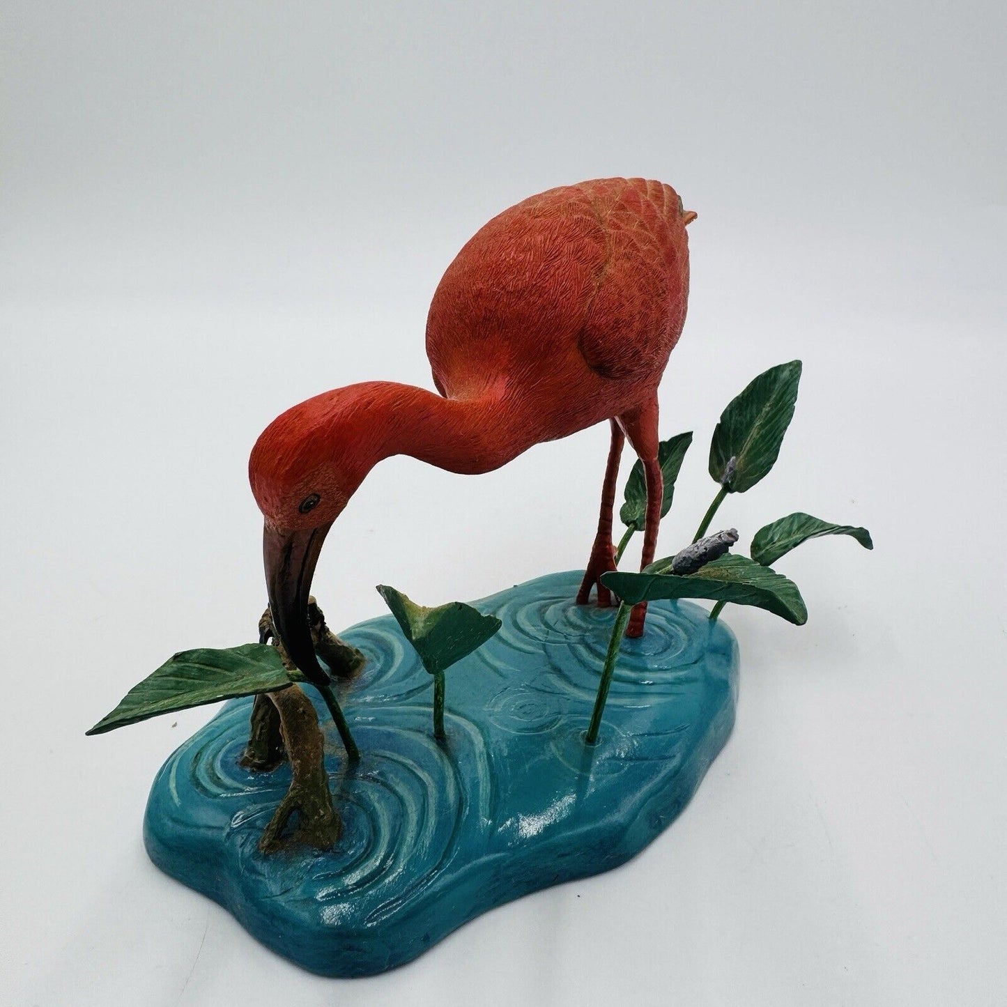 The Danbury Mint Scarlet Hunter Ibis Bird Figurine By Jeff Rechin 4” X 6”vintage