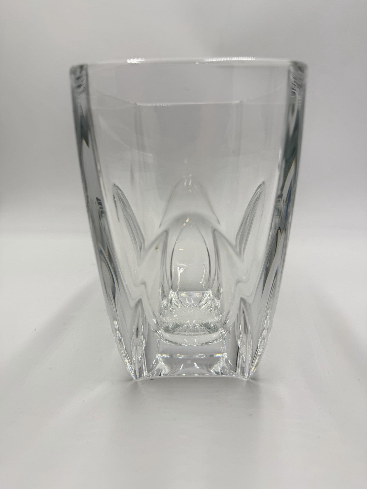 Orrefors Sweden H1253 Clear Cathedral Crystal Oblong Vase Large 6”Hx7”Lx4” Sign