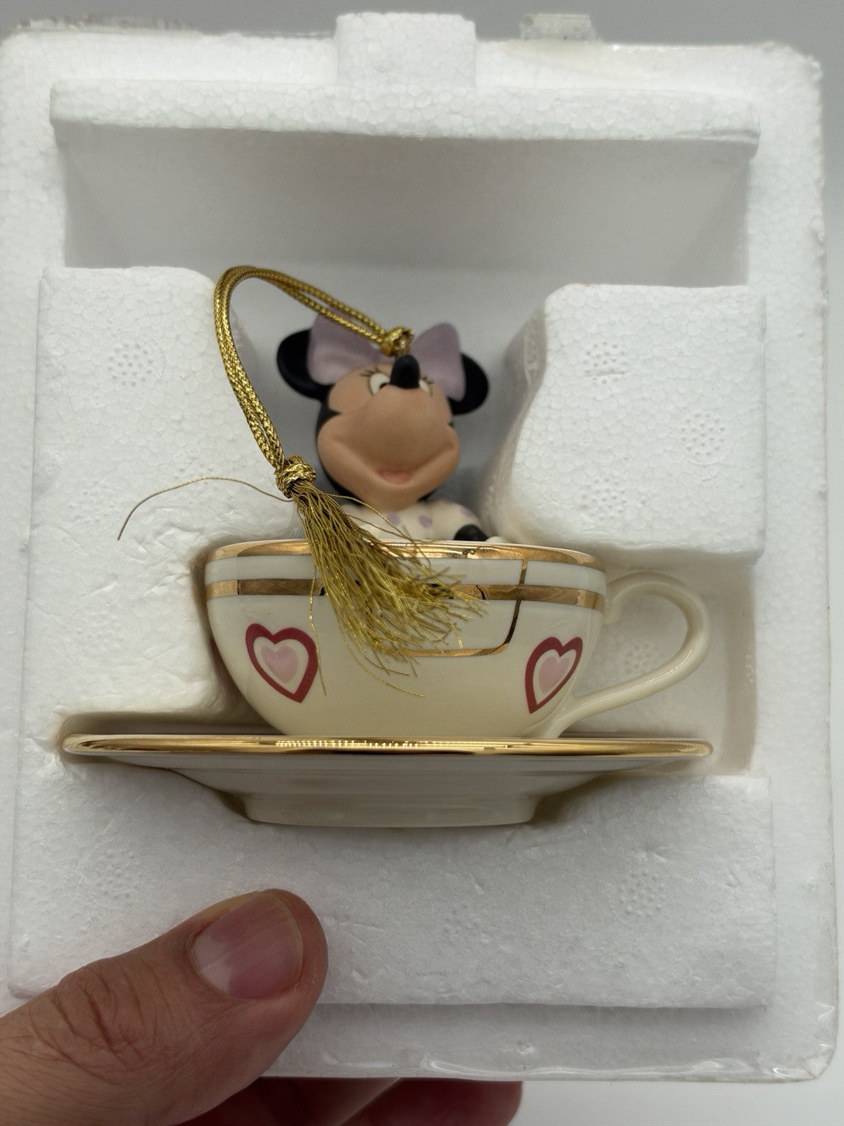 RARE Lenox Disney Showcase A Teacup Ride with Minnie Mouse Porcelain Ornament 2