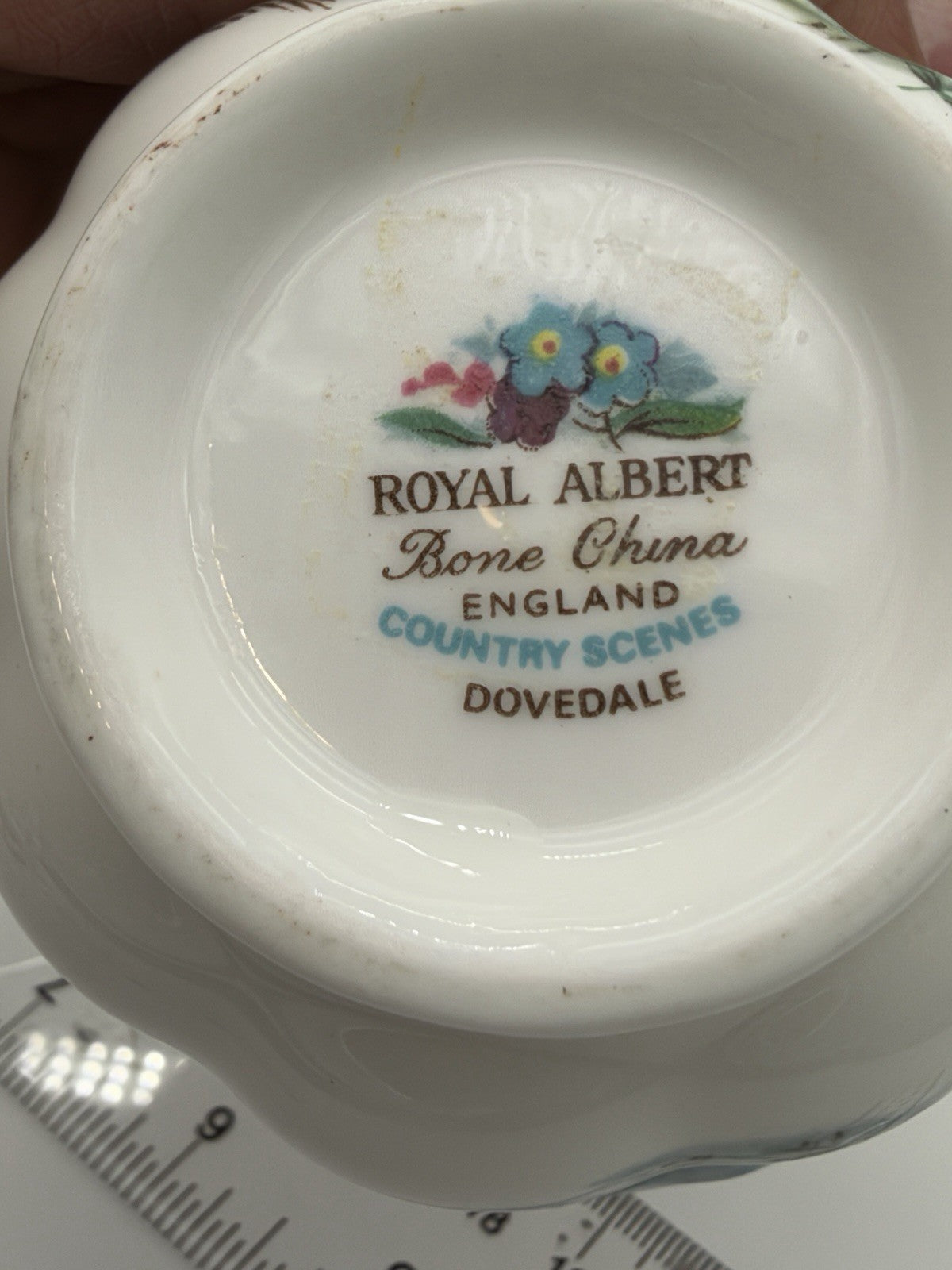 Royal Albert England Porcelain Country Scenes Dovedale Tea Cup & Saucer Set Rare