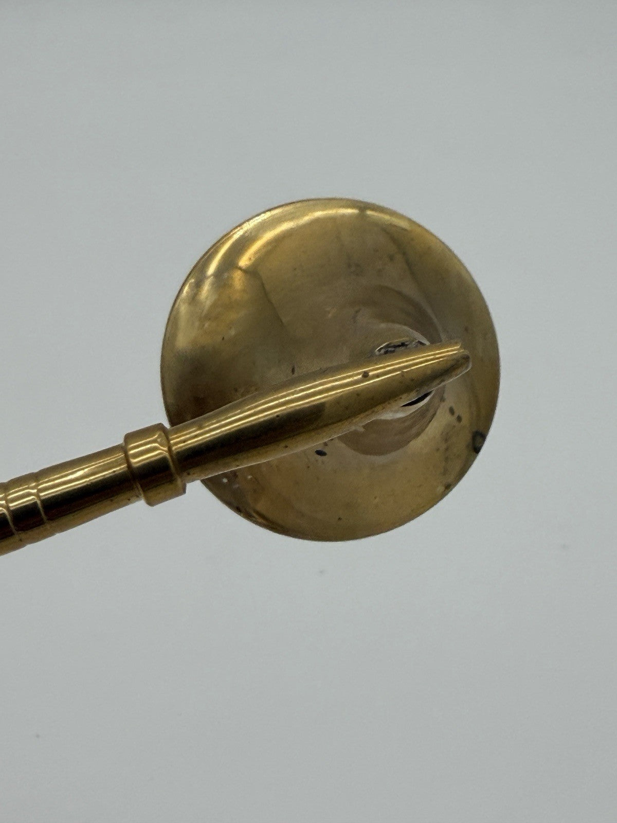 Vintage Brass /Wood Carved Handle Candle Snuffer 12” Retro Mid Century