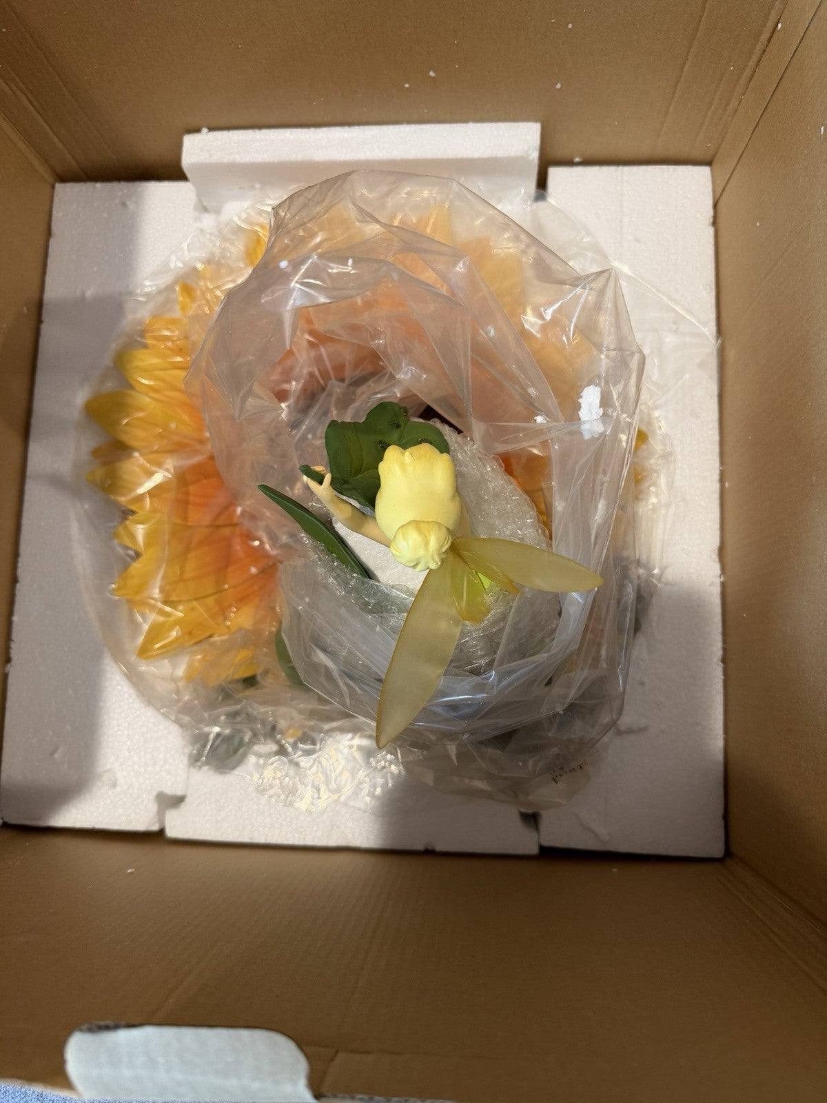 Rare Disney Store Tinkerbell Sunflower Bird Bath Resin Large Home & Garden Boxed