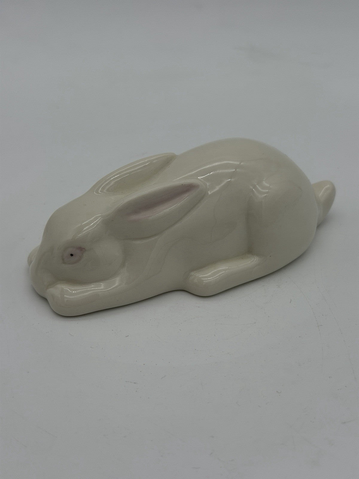 Vintage Belleek Irish Art Pottery Porcelain Rabbit Bunny Figurine Easter 2”x5”