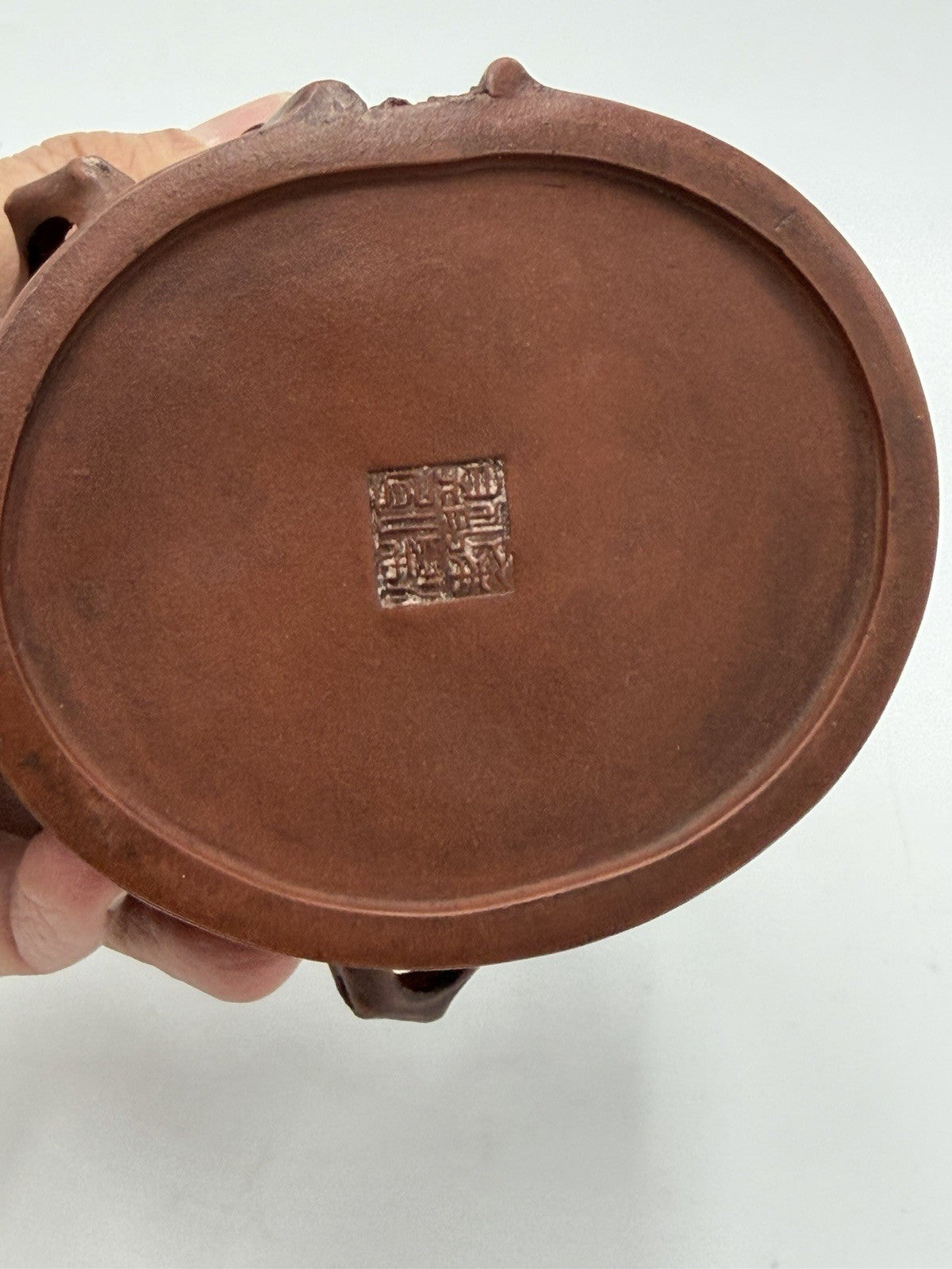 Rare Chinese Yixing Zisha Art Pottery clay teapot branch handle Vintage