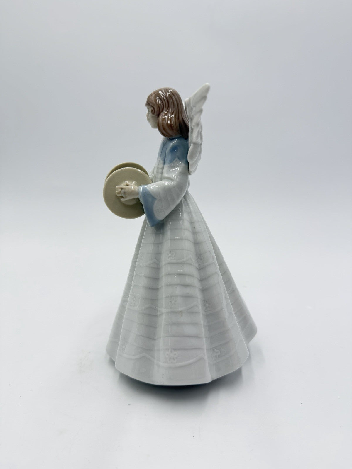 Lladro Spain Porcelain Angel Tree Topper 5876 Angelic Cymbalist 7.2”H Figurine