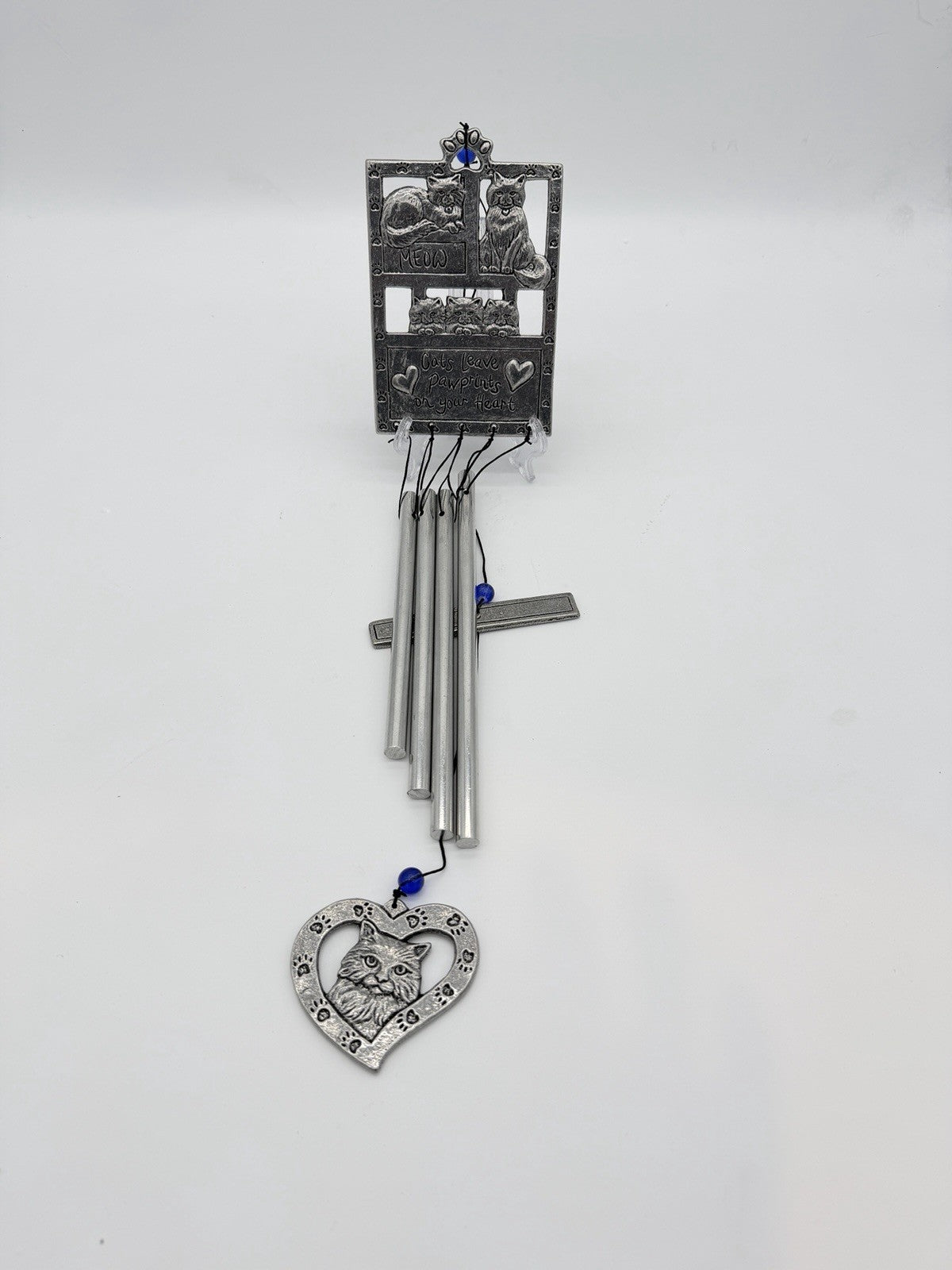 Carson Home Accents Heartnotes Wind Chime cat You left paw prints on my heart