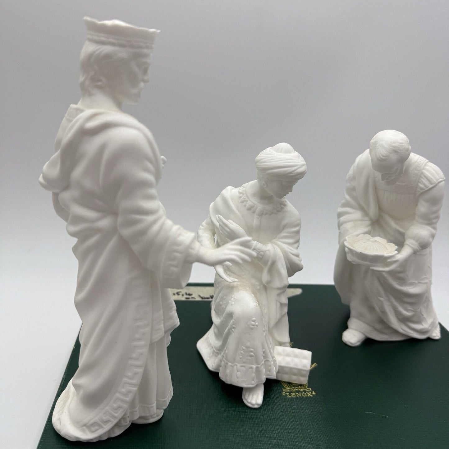 Lenox The Nativity White Bisque Porcelain 3 Wisemen Figurines 8” Box The Kings