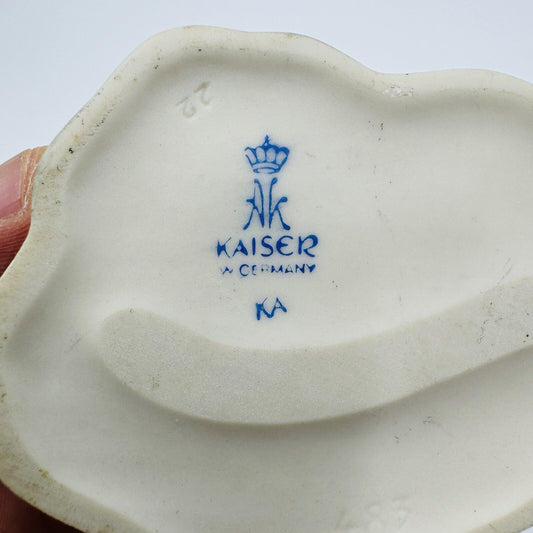 Kaiser Geese Hand Painted West Germany Porcelain Figurine vtg Signed Birds 4in