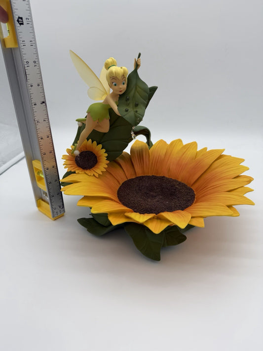 Rare Disney Store Tinkerbell Sunflower Bird Bath Resin Large Home & Garden Boxed
